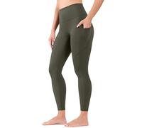 Yitoco High Waist Yoga Pants Leggings with Pockets for Womens Tummy Control Fitness Running Leggings Soft Naked Tights, Olive - 2 Pockets, XL