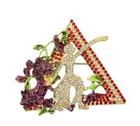 YiTongXin Elegant Rhinestone Metal Enamel Sorority Flower Brooch - Greek Sorority Jewelry Girl Pin Gift
