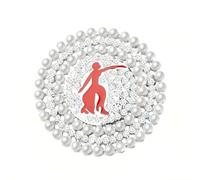 YiTongXin Pearl Rhinestone Sorority Dancer Brooch - Greek Sorority Jewelry Pin Gift