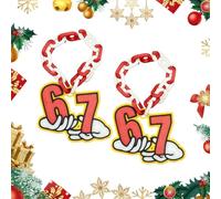 YIttings 67 Elf Chain, 3D Printed Holiday “67”, 67 Elf Accessories, 67 Elves on The Shelf, Red & White Chains 67 Spirit Chain (Yellow*2)