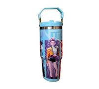 YIttings K-Pop Ghost Hunter Themed Tumbler with Cover and Straw - Travel Coffee Mug | Stainless Steel Double Wall Cup for Hot & Cold Drinks - Reusable and Leakproof, 30oz (Blue)