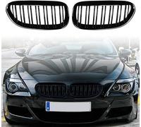 YIUBCZOQI E63 Grille for BMW 6 Series E63 E64 650i M6 Coupe Grille Gloss Black Double Bar Sport Grille 2004-2010