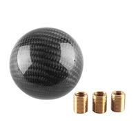 YIUIY Round Ball Shift Knob 5 6 Speed Carbon Fiber Gear Shifter Knob for Manual Automatic Vehicles with Adapters M12x1.25 M8x1.25, M10x1.25, M10x1.5 (Black)