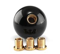 YIUIY Round Ball Shift Knob Universal Gear Shift Knob 5 6 Speed for Manual Automatic Vehicles with Adapters (Pure Black)