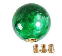 YIUIY Round Ball Shift Knob Universal Marble Style Gear Shift Knob 5 6 Speed for Manual Automatic Vehicles with Adapters (Green)