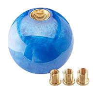 YIUIY - Universal Marble Style 5 6 Speed Round Ball Shift Knob for Manual Automatic Vehicles with Adapters (Dark Blue)