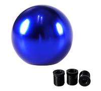 YIUIY Universal Round Ball Gear Shift Knob,Chrome Finish Aluminum Shifter Knobs with 3 Adapters Compatible with Manual and Automatic Transmission Car(Blue)