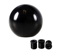 YIUIY Universal Round Ball Gear Shift Knob,Chrome Finish Aluminum Shifter Knobs with 3 Adapters Compatible with Manual and Automatic Transmission Car(Black)