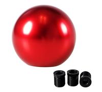 YIUIY Universal Round Ball Gear Shift Knob,Chrome Finish Aluminum Shifter Knobs with 3 Adapters Compatible with Manual and Automatic Transmission Car(Red)