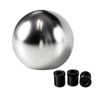 YIUIY Universal Round Ball Gear Shift Knob,Chrome Finish Aluminum Shifter Knobs with 3 Adapters Compatible with Manual and Automatic Transmission Car(Sliver)