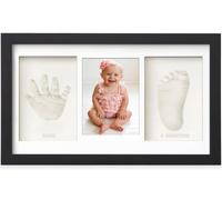 Yiukou Baby Handprint Footprint Makers Kit Keepsake Photo Framed Pictures for Newborn Gifts, Personalized Baby Milestone Gift, Memory Picture Frames for Registry, Nursery Decor-Black