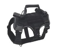 YiuMieYouMie Heavy Duty No-Pull Tactical Dog Harness, Escape-Proof Reflective Vest with 3 Rubber Handles for Large Dogs - Walking, Hiking, Training (Black, Extra Large)