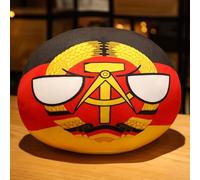 YIUNL Creative Flag Pillow Plush Toy Cute Country Flag Poland Ball Stuffed Plush Toy Room Sofa Decor for Kids Birthday Gift 40cm East Germany