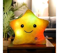 YIUNL Creative Twinkle Star Plush Toy Light Up Night LED Plush Star Pillows Toys Room Decor Gifts for Kids/Girls/Couples 40 * 35cm Yellow
