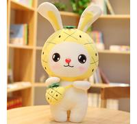 YIUNL Cute Easter Scarf Bunny Plush Toy Kawaii Fruit Rabbit Pillow Stuffed Animal Doll Room Decor For Kids Birthday Gifts 45cm Yellow