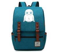 YIUNL Harry Magic Schoolbag, Cute Owl Hedwig Print Laptop Backpack, Lightweight College Rucksack for Women Ocean Blue Large