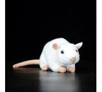 YIUNL Soft Simulation White Rat Plush Toys Realistic Mouse Stuffed Animals Toy Pet Mice Gifts Educational Toys For Kids 17cm White Rat