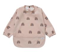 Yiupea Baby Weaning Bib Baby Mess Proof with Long Sleeves - Machine Washable & Waterproof Bibs 6-24 Months for Led Weaning, Coverall Bibs for Feeding-Pink