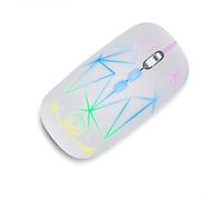 YIUPEDRFG 2.4GHz Wireless Gaming Mouse 1000/1200/1600 DPI 500mAh Rechargeable 7 Color Light Laptop Silent Mice Accessories Equipment, White