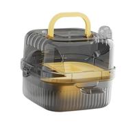 YIUPEDRFG Breathable Double Layer Hamster Habitat With Transparent Lid Spacious Portable Openable Top Easy To Clean Ventilation Portable Large Hamster Habitat Spacious Versatile, yellow