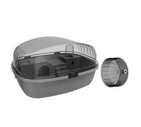 YIUPEDRFG Breathable Small Animal Habitat Hamster Cage Is Spacious For Hamsters To Exercise And Interact Through Open Skylight Ventilation Exercise Playing House Transparent, Gray, 35.5x27.5x20cm