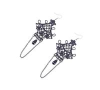 YIUPEDRFG Captivating Women Earrings Gothic Jewelry Charming Lace Dangle Earring To Highlight Elegance Vintage Gothic Lace Dangle Long Earring Hook Earrings Drop
