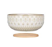 YIUPEDRFG Ceramic Succulent Pots with Drainage Hole Bonsai Flower Pot Tray Round Shallow Plants Case Household Living Room, White