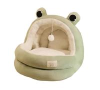 YIUPEDRFG Cozy Cat Bed Cave With Ball Detachable Cushion Keeping Pets Warm In Cold Seasons Cat Bed Nest With High Sides Fence Is Detachable Inner Pad Cushion, Green, M