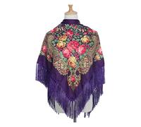 YIUPEDRFG Exquisite Craft Printed Scarf Delicate Pattern And No Loose Thread Polyester Cotton Made Printed Scarf Winter Tassel, Purple