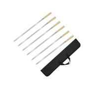 YIUPEDRFG Grilling Skewer for Meat Metal Skewers Grilling Stainless Steel Barbecue Skewers Gourmet Kebabs Will Not Bend Or Rust. Means Can Be Cooking Delicious Kebabs for Years to Come