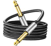YIUPEDRFG High Performance Patch Cords 35mm Instrument Cable Braided Guitar Cable For Musicians And DJs Digital Or Analog Signals. Stereo Audio Electric Guitar Keyboard Bass, Black, 1M