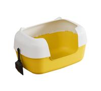 YIUPEDRFG High Sided Cat Litter Tray With Low Front Entry Ensures Cats Of All Ages Can Easily While Preventing Litter Escaping Cat Tray Toilet Pet Indoor Kitty, yellow, 48x24.7x28.7cm