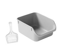 YIUPEDRFG Open Top Pet Open Cats Litter Tray Features Semi Enclosed With Tall Sides For Preventing Litter Spilling Nonstick Pan Cat Container Bedpan, grey, 39x29.5x17cm