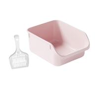 YIUPEDRFG Open Top Pet Open Cats Litter Tray Features Semi Enclosed With Tall Sides For Preventing Litter Spilling Nonstick Pan Cat Container Bedpan, pink, 39x29.5x17cm