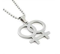 YIUPEDRFG Pride And Identity Stainless Steel Gay Double Pendant Necklace For Parties And Shows For Party Bijouterie Female