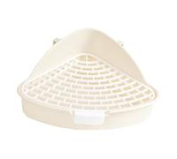 YIUPEDRFG Rabbit Litter Tray Toilet Small Animal Litter Pan For Cage Corner Pee Potty Easy Training Bunnies And Guinea Pigs Happy Rabbit Pan For Cage Corner Pee Potty, White, 24.8x10.5cm