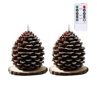 YIUPEDRFG Remote Control Pinecone Candles for Convenient Holiday Decorations at Home Christmas Decoration Pine Cones LED Candles Sparkling Flames Pinecone Flameless, Type+2, 2pcs