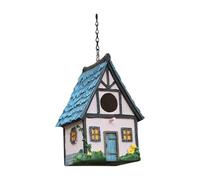 YIUPEDRFG Rustic Style Bird Rest Place Shelter Colorful Hanging Bird House For Birds Yard Garden Tree Hanging House Watching Garden Parrot Rest Place Cage Outdoors, Pink, 14.2x12.5x20.5cm