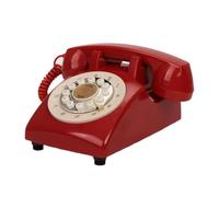 YIUPEDRFG Unique Antique Telephones With Function Reflect Traditional Values While Engaging Everyone To Share Emotional Messages Retro Style Landline Phone Push Button Rotary, Red, 22.5x13.5x12cm
