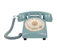 YIUPEDRFG Unique Antique Telephones With Function Reflect Traditional Values While Engaging Everyone To Share Emotional Messages Retro Style Landline Phone Push Button Rotary, Blue, 22.5x13.5x12cm