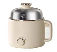 Yiustldd 1.5L Food Steamer with Steamer, Non-Stick Mini Electric Cooker Hot Pot for Vegetables, Meats, fish,White