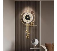 Yiustldd 80x39cm, Large Wall Clock Modern Metal Minimalist Silent Clocks Creative Decorative Wall Clocks for Living Room,Office,Dining Room Decorations