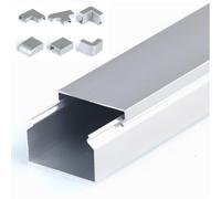 Yiustldd Aluminium Cable Duct, Open Wire Duct Cable Duct Cable Management for Indoor/Outdoor/Garage/Warehouse, 1m,25x15mm