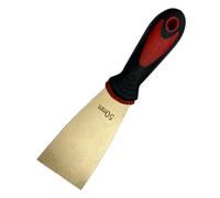 Yiustldd Brass Putty Knife, 1.5Mm Thick Paint Scraper with Rubber Handle, Drywall Knife Scraper Tool for Wood, Wallpaper Scraper,50mm