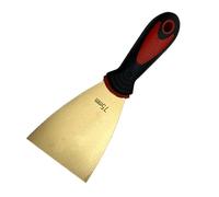 Yiustldd Brass Putty Knife, 1.5Mm Thick Paint Scraper with Rubber Handle, Drywall Knife Scraper Tool for Wood, Wallpaper Scraper,75mm