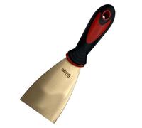 Yiustldd Brass Putty Knife, 1.5Mm Thick Paint Scraper with Rubber Handle, Drywall Knife Scraper Tool for Wood, Wallpaper Scraper,60mm