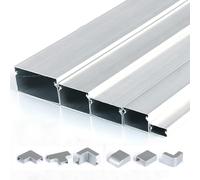 Yiustldd Cable Trunking Kit, Aluminium Cable Duct, TV Cable Wire Tidy Cover for Home And Office, Decorative Cable Cover, 2x1m,100x50mm