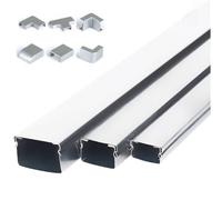 Yiustldd Cable Trunking, Stainless Steel Cable Trunking for Floor Wall, Sturdy Cord Management Kit,30x20mm
