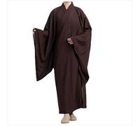 Yiustldd Dress Meditation Suit, Shaolin Mönch Kung Fu Buddhist robe, unisex, autumn and winter, Shaolin monk robe,Brown,42