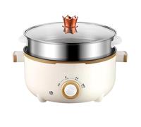 Yiustldd Electric Hot Pot with Stainless Steel Steamer, 2 Gear Rapid Noodles Cooker for Steaks, Vegetables, Shellfish, Pasta,28cm
